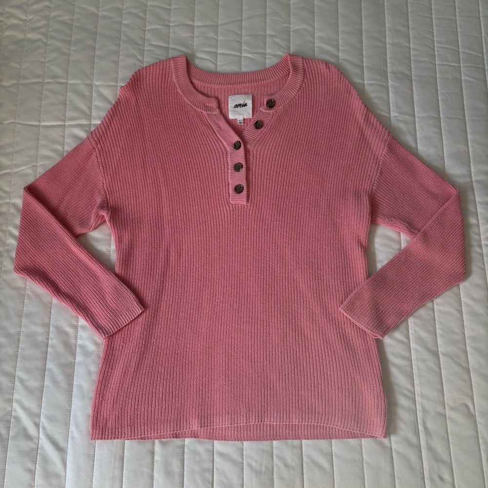 Aerie Oversized Henley Sweater Knit